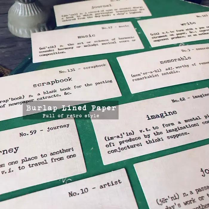 Autocollant vintage tissé avec définition de mot