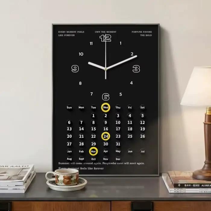 Horloge Murale Calendrier Créative pour Salon
