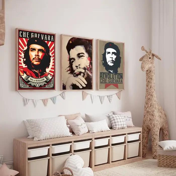Célébrité héroïne révolutionnaire Che Guevara peinture calligraphie HD toile affiche salon chambre bar décoration esthétique