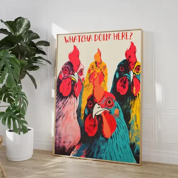 Affiches sans cadre 'Are You Pooping' pour salle de bain