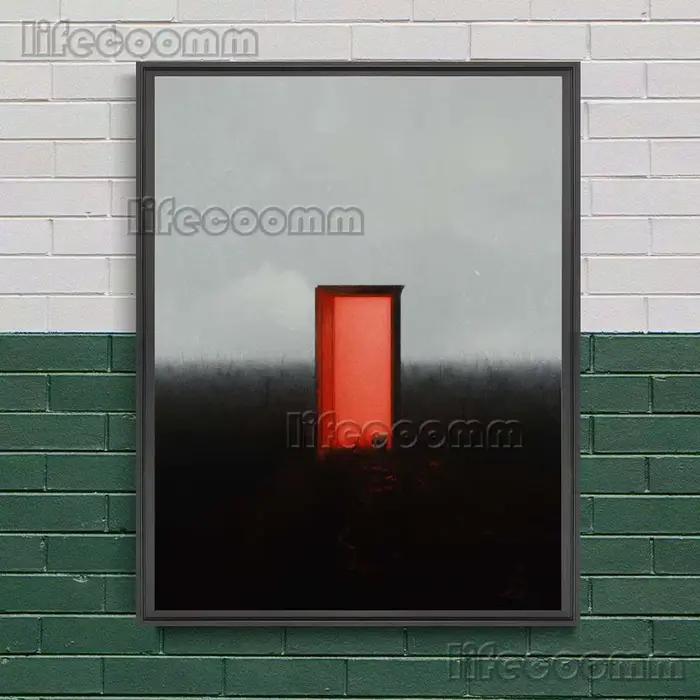 La porte et fenêtre de la tour mystérieuse gardien abstrait mur Art toile peinture