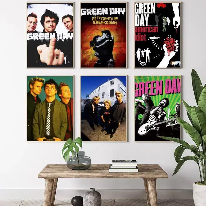 Rock Band g-vert jour peinture calligraphie HD toile affiche salon chambre bar décoration esthétique