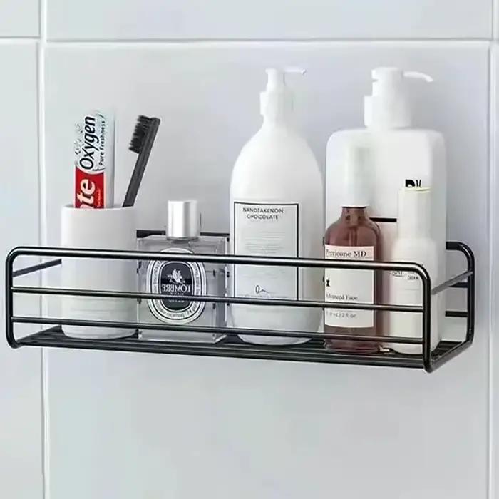 Étagère murale flottante en métal - Rangement multifonctionnel pour salle de bain