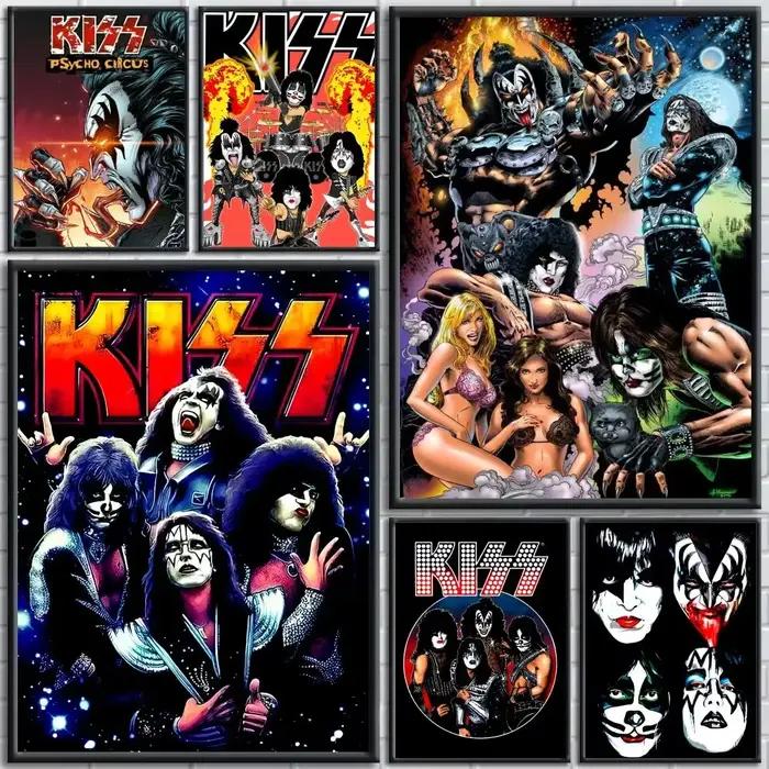 K-kiss band – affiche sur toile avec peinture et calligraphie