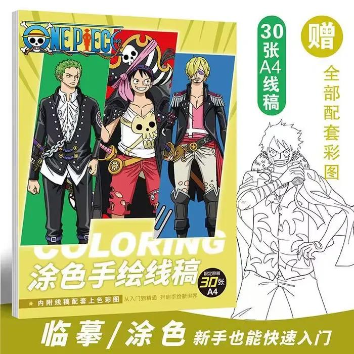 Carnet de croquis de personnages ONE PIECE, livre d'art de dessin animé coloré pour dessiner et améliorer vos compétences