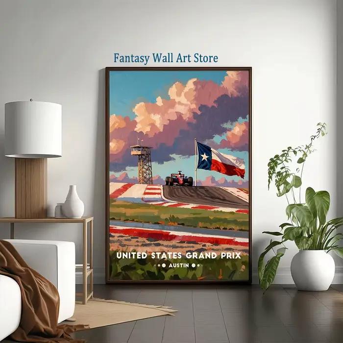 Affiche emblématique du Grand Prix de course de formule 1