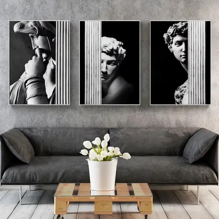 Statue de David moderne noir et blanc
