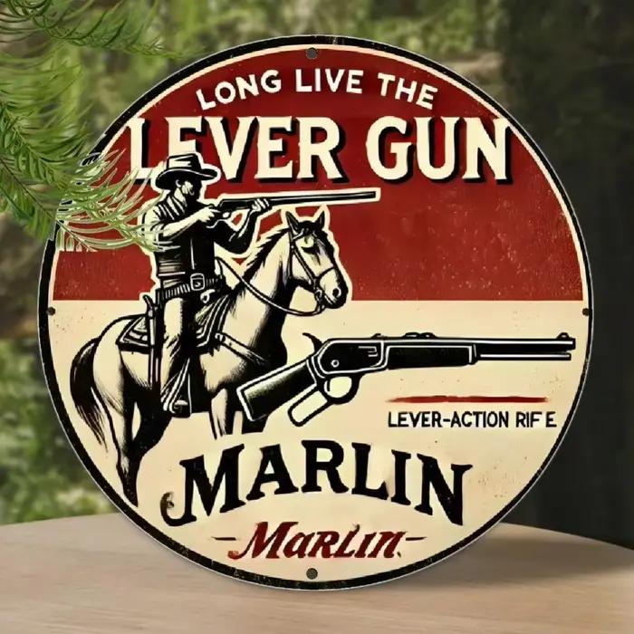 Marlin Rifle – Panneau rond inspiré : idéal pour la décoration de la pièce