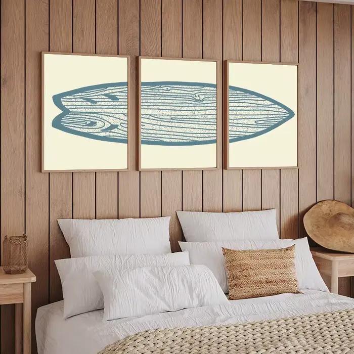Affiche rétro Boho pour planche de Surf, Art de plage, mer et Surf, peintures sur toile, images murales côtières imprimées pour décoration de salon et de maison
