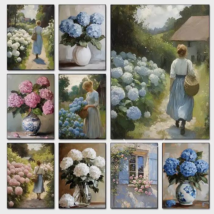 Affiches florales Vintage romantiques