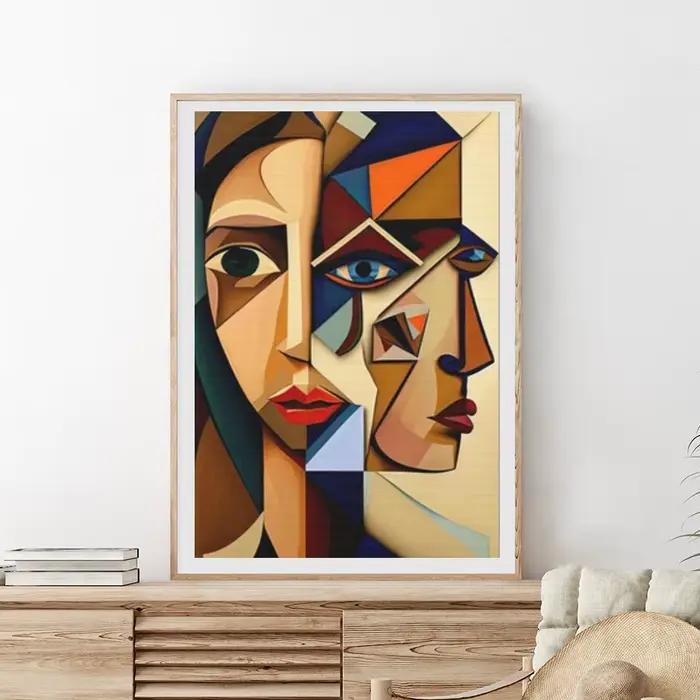 Peinture sur toile de cubisme abstraite