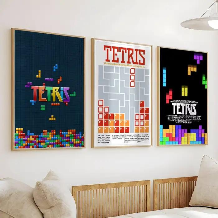Affiche de bloc de jeu t-tris