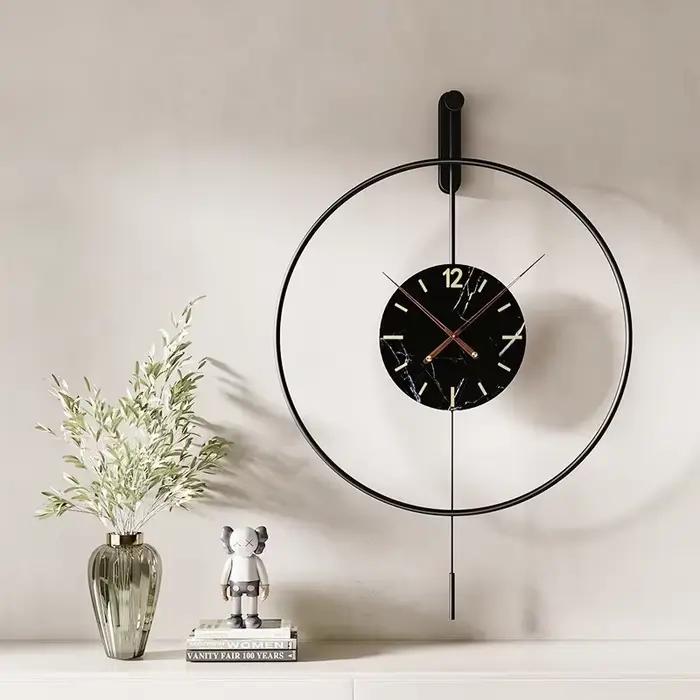 Grande horloge murale nordique pour salon bureau décoration