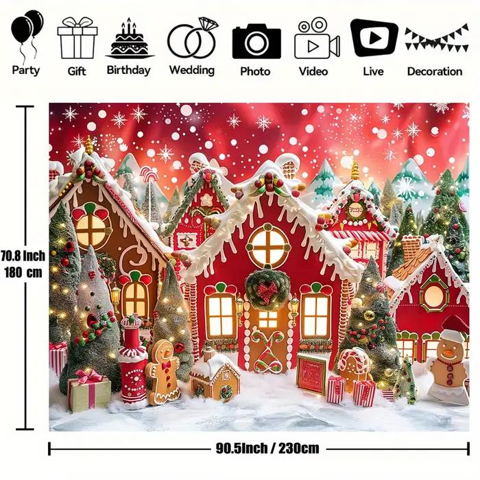 Photographie de fond de maison de pain d'épice de Noël