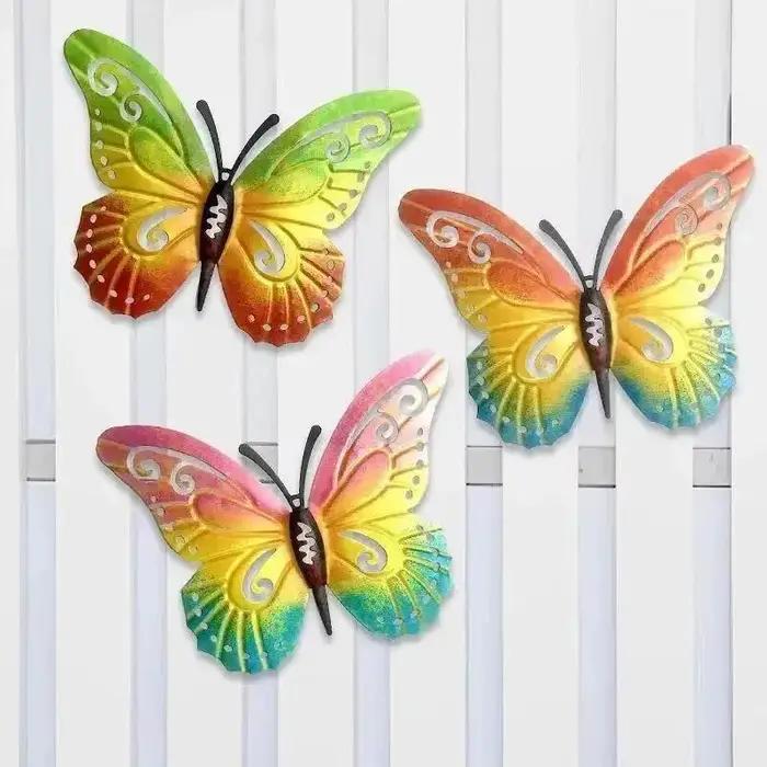 Décoration murale suspendue papillon en métal créatif