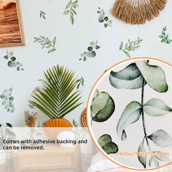 Autocollants muraux aquarelle Branches de feuilles vertes