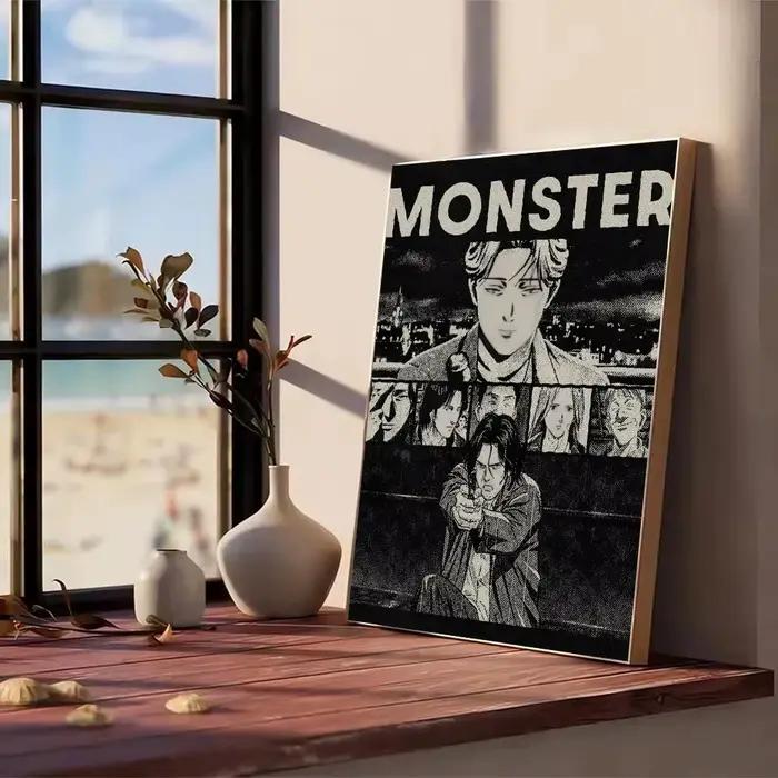 Peinture de monstre n-naoki Urasawa, calligraphie, affiches murales sur toile, Art de fête pour décoration de chambre, décor mural esthétique