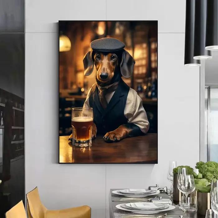 Affiche de chien mignon dans le pub