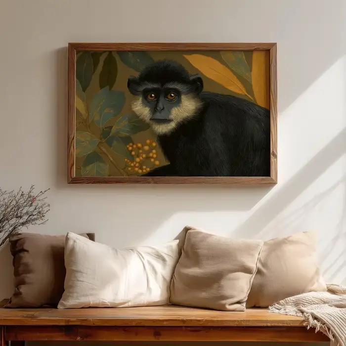 Impression artistique de singe botanique