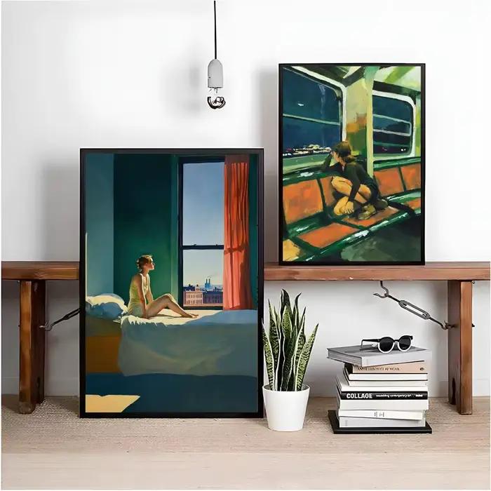 Tableau d'art mural sur toile E-Edward Hopper