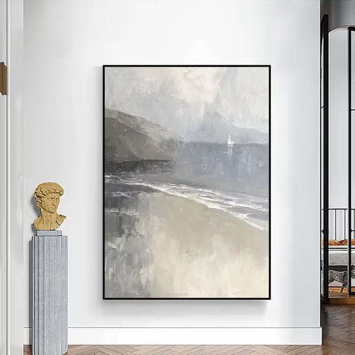 Grande peinture à l'huile abstraite peinte à la main