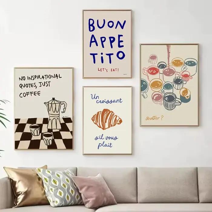 Affiche de cuisine mignonne et tendance