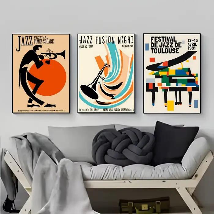 Affiche vintage amusante du Festival de musique Jazz suisse