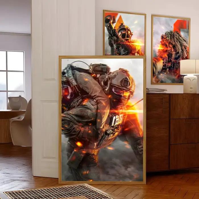 Affiche de jeu Cool b-battlefield 6, décor de salle, collant imperméable pour la maison, Bar, décoration artistique murale