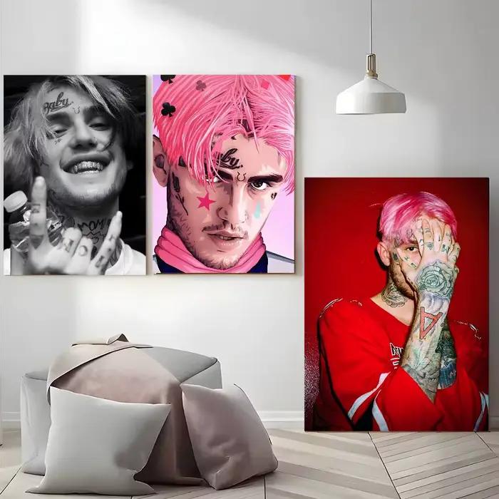 Lil Peep affiche auto-adhésive Art papier imperméable autocollant café maison Bar dortoir décoration murale
