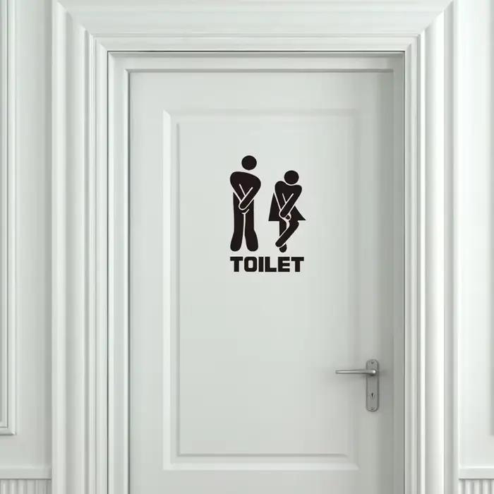 Autocollants muraux/portes de toilettes créatifs et amusants