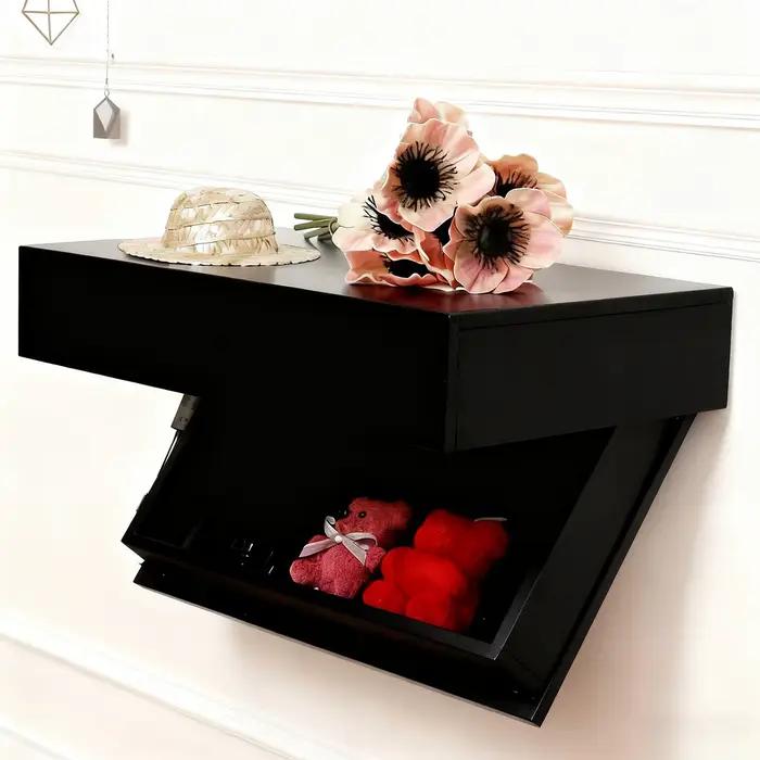 Étagère murale décorative en bois flottant avec compartiment secret
