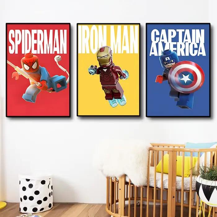 Poster Marvel Super Héros Classique Avengers Dessin Animé Figurine Film Peinture Murale sur Toile Impressions Décoration Chambre Enfant Cuadro