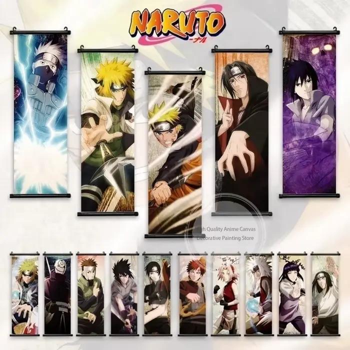 Naruto suspendus peinture toile décoration de la maison mur œuvre Hatake Kakashi rouleaux photo Anime Uchiha Itachi affiche Bar café