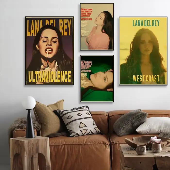 Lizzy Grant Lana Del Rey affiches rétro papier Kraft imprime Album de musique affiche Vintage décor de chambre à coucher Art esthétique peinture murale