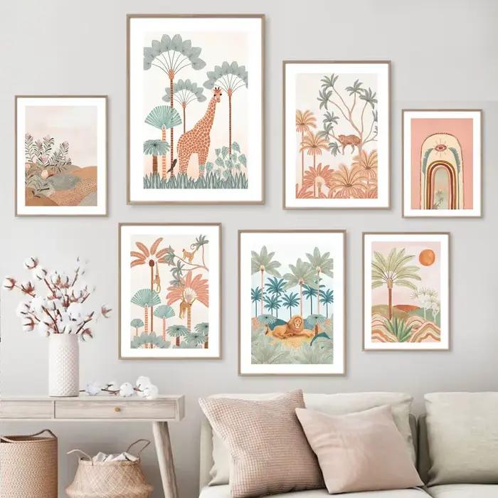 Affiche d'animaux de la jungle tropicale