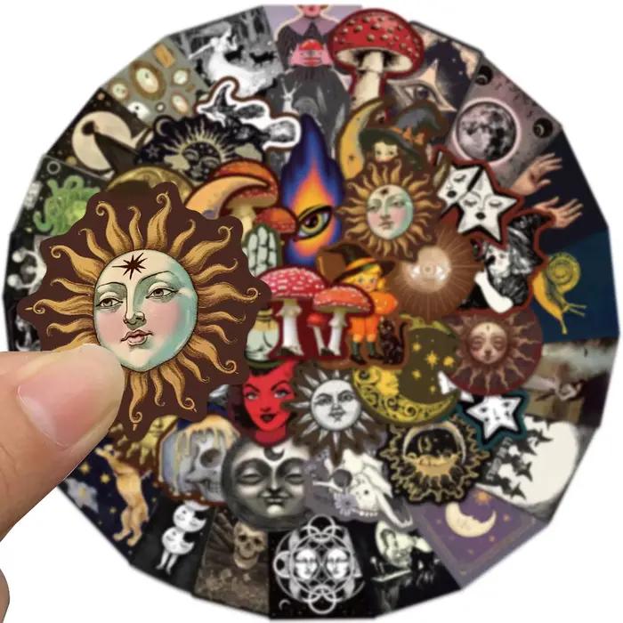 Autocollant effrayant occulte céleste