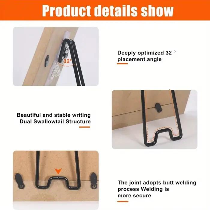 1/2 ensemble de supports pour cadres photo - support d'affichage en métal durable