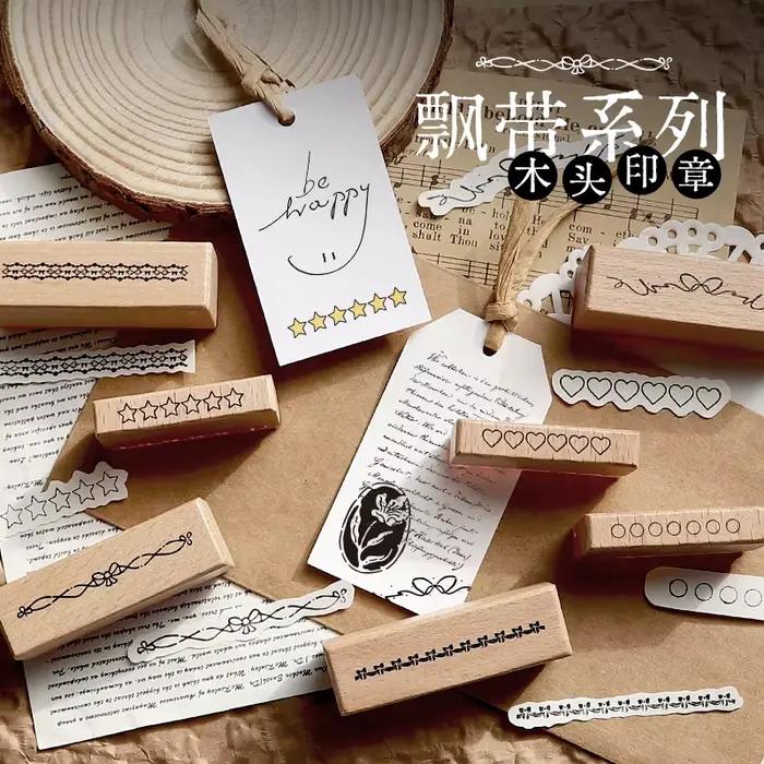 Nouveau Cadre de ruban série joint de cahier en bois
