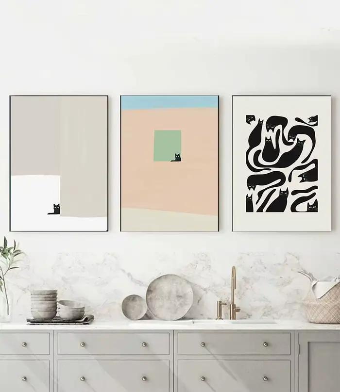 Tableaux sur toile avec illustrations de chats mignons