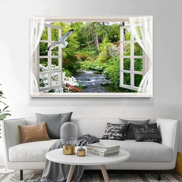 Affiche de paysage effet fenêtre