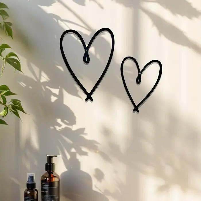 Décoration murale en métal en forme de cœur