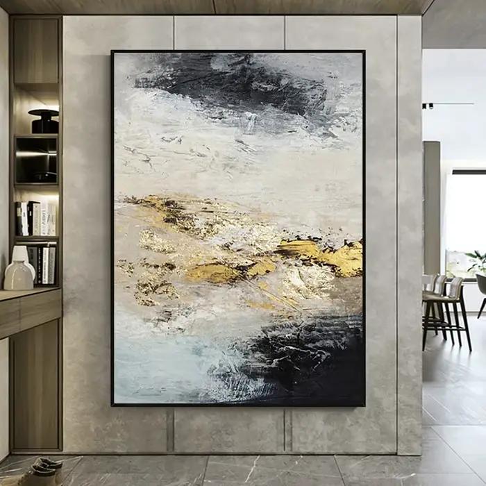 Peinture à l'huile peinte à la main sur feuille d'or