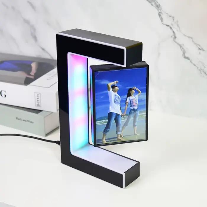 Cadre photo flottant, support d'image rotatif à 360°