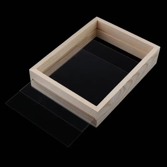 Cadre en bois transparent en verre double face