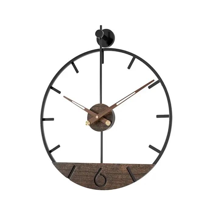 60cm Wood Large Wall Clock for Living Room Nordic 3d Silent Clocks