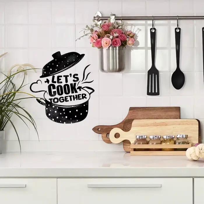 Autocollant mural « Let's Cook Together » pour la décoration de la cuisine