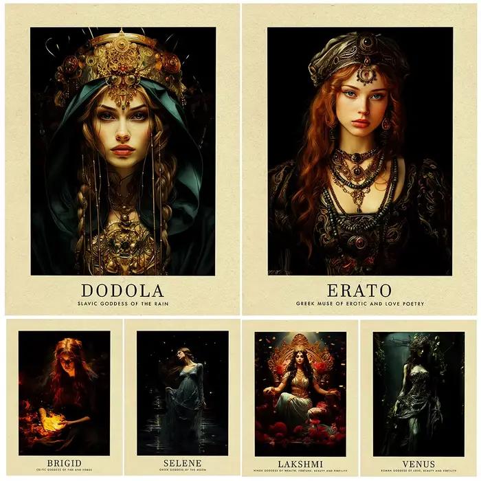 Mythologie grecque déesse nordique Vintage mur Art toile peinture