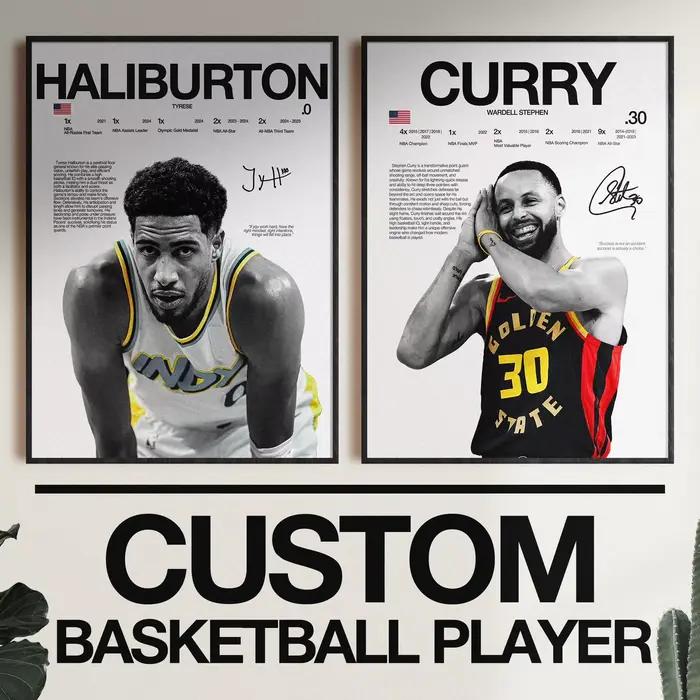 Peinture sur toile de joueurs de basket-ball célèbres