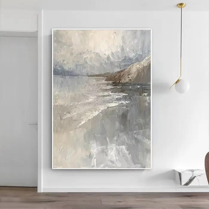 Peinture à l'huile sur toile grise jaune