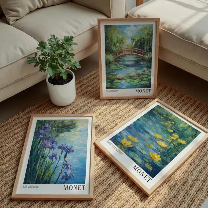 Monet – ensemble d'imprime de nénuphars